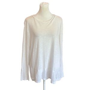 J. Jill Size L long sleeve top. White lightweight wardrobe essential cotton mix